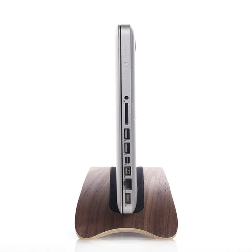Bent Wood MacBook Holder – Birch & Walnut Laptop Stand